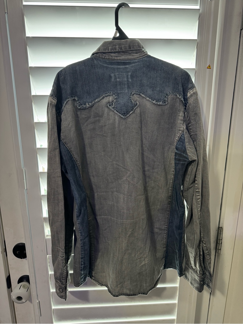 Diesel Light Denim Two tone Washed Button-Down Shirt Logo Medium Like New